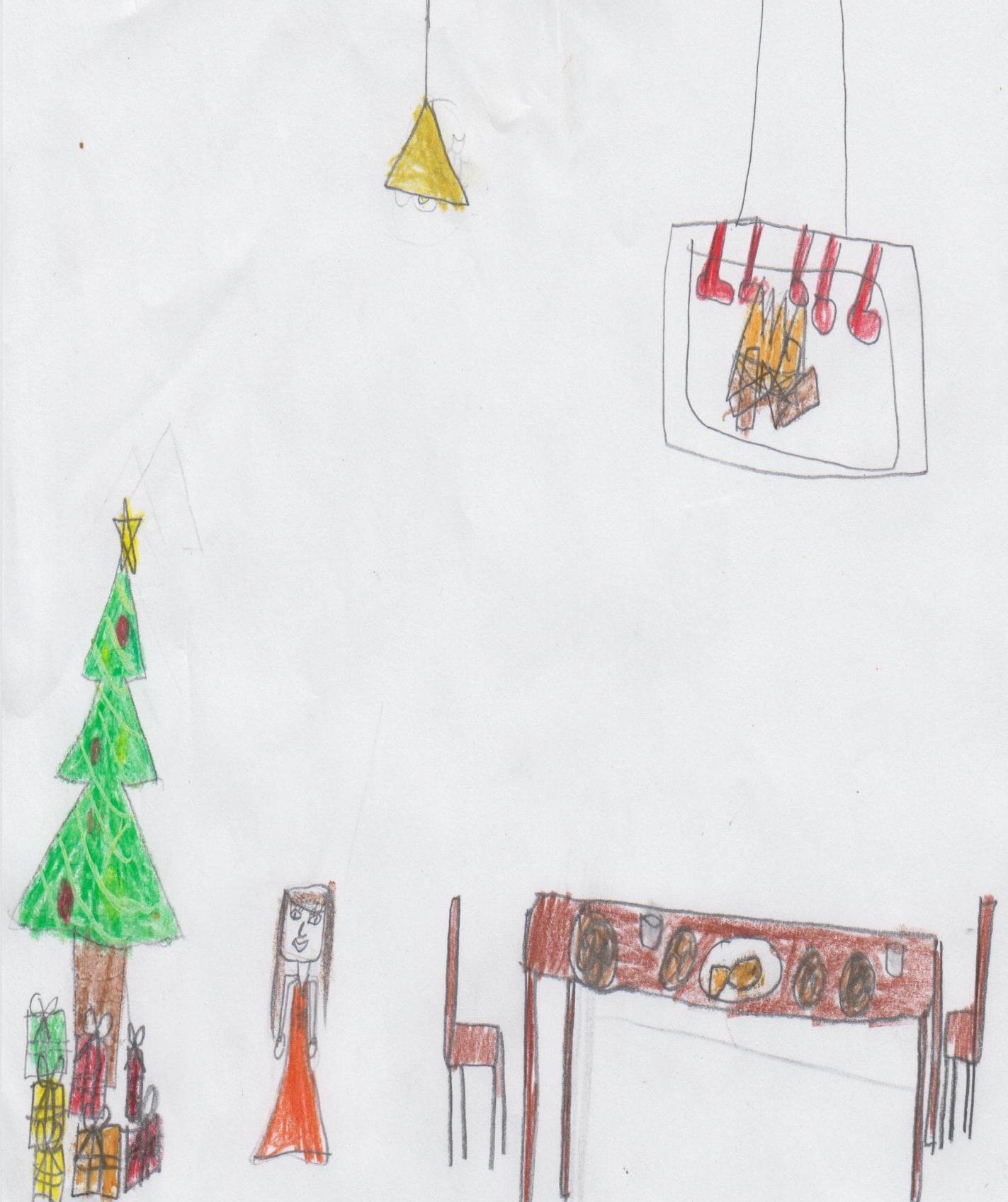 Jul i Grimsta pyntar julgranen med glitter och ljus och en stjärna på toppen. Det känns mysigt.