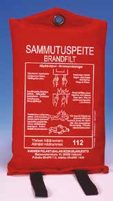 Brandfilten måste vara tillräckligt stor, t.ex. 120 x 180 cm. Häng upp påsen med brandfilten på en vägg i köket. Byt ut filten om den har skadats.