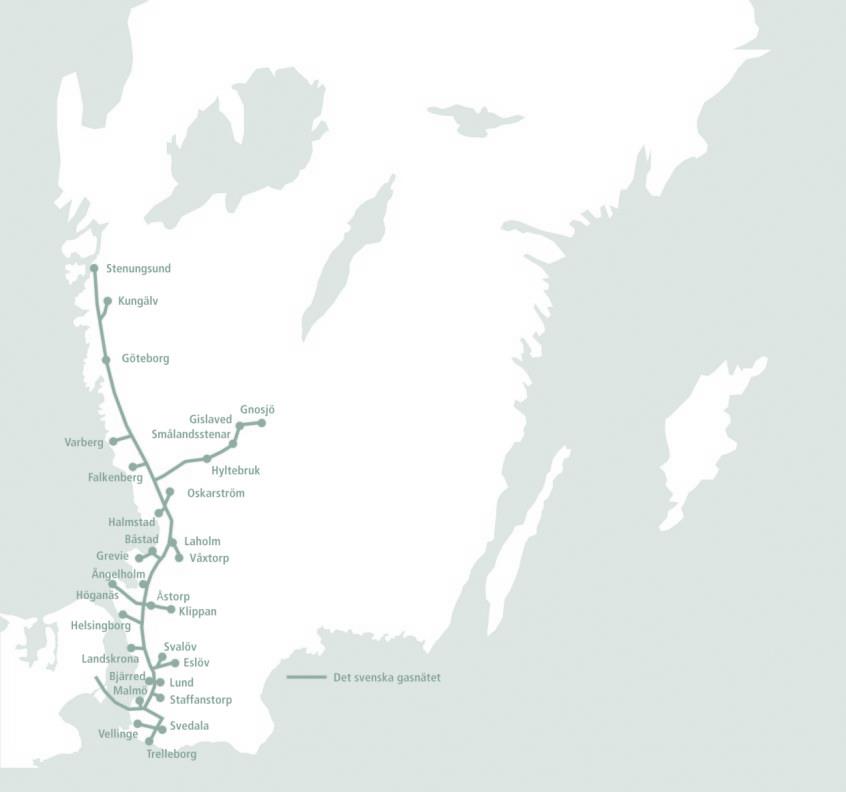 Den ledningsburna naturgasen Ett högkvalitativt bränsle rakt in i processen Osynliga, utsläppsfria, bullerfria transporter Energieffektivt sätt att transportera energi (Gas: << 1 % förlust,