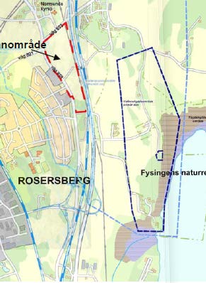 DP Östra Rosersberg Lättindustri, handel, lager och kontor Vatten Vattenförekomst Fysingen
