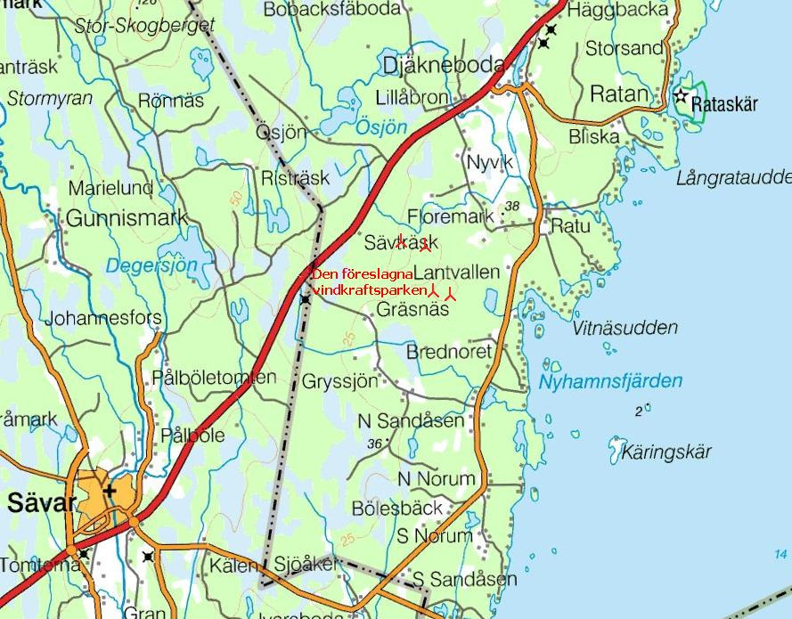 3 Presentation av projektet 3.1 Lokalisering Ansökan avser nyetablering av en mindre vindkraftspark om fyra vindraftverk i Lantvallen, söder om Bygdeå i Robertsfors kommun, se figur 1.
