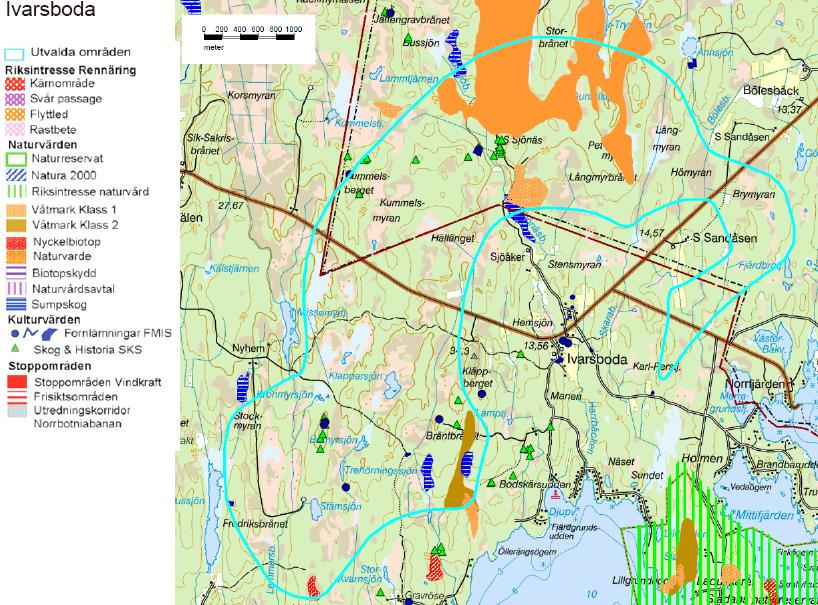 3.6 Alternativa platser Det är svårt att utvärdera alla andra möjliga placeringar av en vindkraftspark, men vi begränsar oss till områden nära Västerbottens kust p g a dess goda vindtillgång, och
