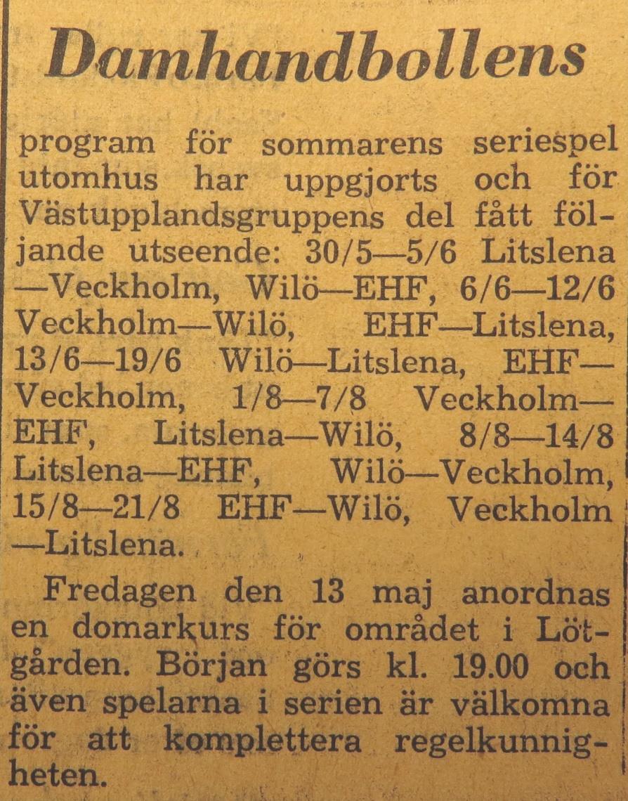 Enköpings HF Wilö 9 1 Enköpings handbollsdamer segrade stort över Wilös vid torsdagens träningsmatch i Tennishallen. Resultatet blev 9-1, halvtid 3-1.