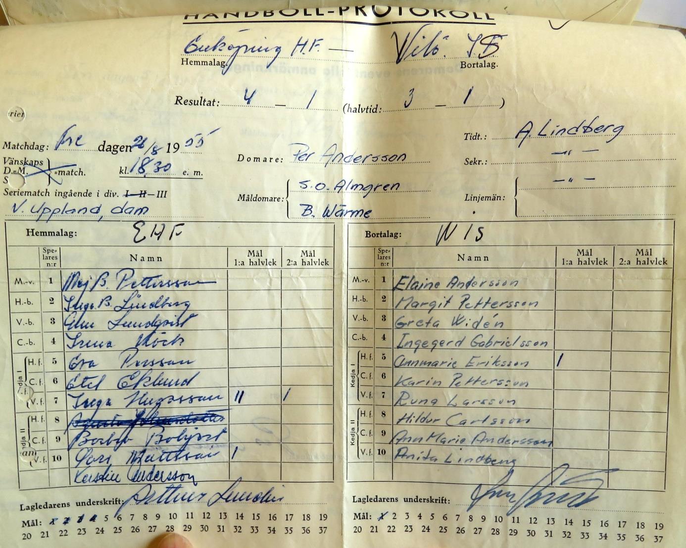på torsdagskvällen, då det slog Veckholm med 9-4 i en match där Margareta Widén visade ett fint backspel.