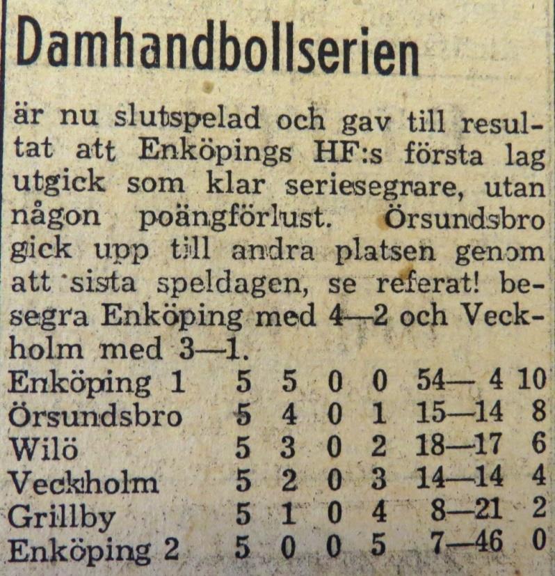 Söndagen den 3 september 1950 spelades sedan den sista matchen i serien. Den gick i Enköping och spelades mot Veckholm och Wilö vann med 3-2. Torsdagen den 14 september 1950 redovisar EP sluttabellen.