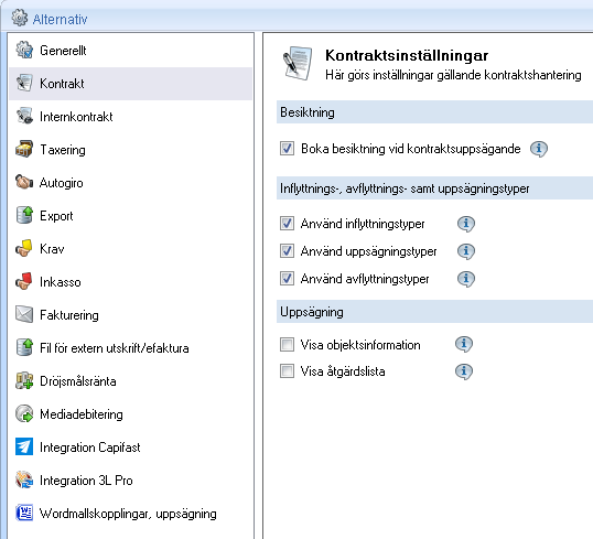 GENERELLT Under denna ikon ställer du in om det när du skriver in ett sökord i sökrutan i Hyran ska kompletteras med förslag ur registret. Även sökvägen för betalfilerna läggs in under generellt.