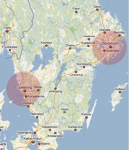 3. Relationen Stockholm-Göteborg Den befintliga järnvägen mellan Stockholm och Göteborg går idag via Hallsberg och Skövde. Den byggdes under mitten av 1800-talet och restiden var då runt 14 timmar.