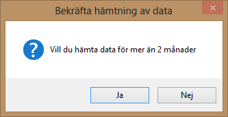 Nyhetsdokument Vitec Teknisk Förvaltning - Version 1.50 maj 201 När en användare valt att hämta data för mer än intervallet så kommer en varning upp som man kan svara ja eller nej på.