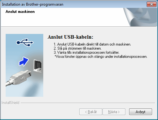 USB Windows För Användare av Windows med USB-gränssnitt (Windows XP Home/XP Professional/Windows Vista /Windows 7/Windows 8) 4 Innan du installerar b Klicka på Installera MFL-Pro Suite och sedan på