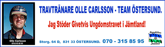 ÖSTERSUNDTRAVET Ponnylopp Starttid: 16.45 Kategori A, körda av A-B- eller C- licensinnehavare. 1640 m. Tillägg Intervallhandicap grundtid 2.42,0 intervall 2,5 s/20 m.