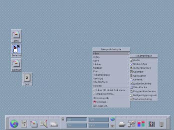Skrivbordsmiljö I grafiska miljöer, t ex CDE- och OpenWindows-skrivbordsmiljöerna, representeras program, filer och tjänster som är tillgängliga för användaren med fönster och andra objekt.