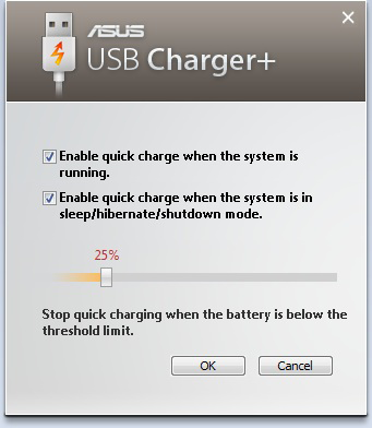 USB-laddare+ USB laddare+ hjälper till att ladda dina USB-enheter som är kompatibla med Batteriladdningsversion 1.1 (BC 1.1) specificationer oavsett om din bärbara dator är påslagen eller avstängd.