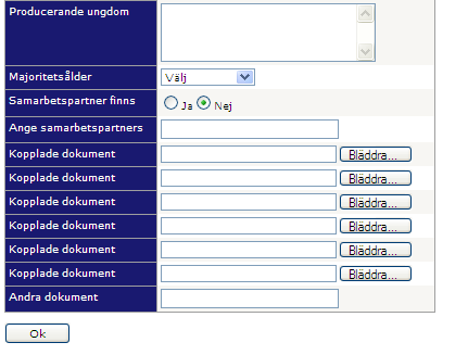 Fortsättning - lägg till en grupp Producerande ungdomar - här fyller ni i vilka ungdomar som är med i gruppen.