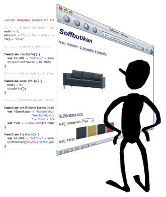 Hur säder man ihop ed program? Webbsidan (dvs det som skapas av html- koden) utgör gränssnieet mellan användaren och programmet.