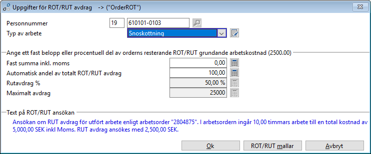 Grundinställningar RUT Kontrollera att grundinställningarna passar ditt företag. Fyller du inte i något i dessa inställningar används grundvärden enligt gällande lagstiftning.