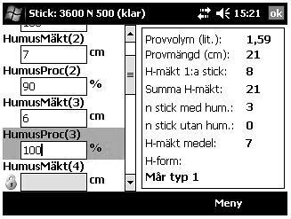 11.7.6 Jordmånsbeskrivning och markprovtagning Variabler Antal humusstick 11.7.6 ANTAL BORRSTICK I H10-/H30-PROVERNA Humusstick ber.