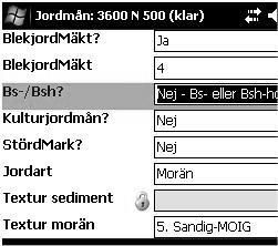 11.7.18 Jordmånsbeskrivning och markprovtagning Variabler B-horisont med anrikning av järnföreningar (Bs-/Bsh) 11.7.18 B-HORISONT MED ANRIKNING AV JÄRNFÖREINGAR Bs-/Bsh?