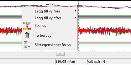 4.3 Högerklick i vy Alternativt kan nya vyer skapas genom att klicka höger musknapp i en befintlig vy. Man kan välja att lägga till vyn före (över) eller efter (under) den vy som man högerklickade i.