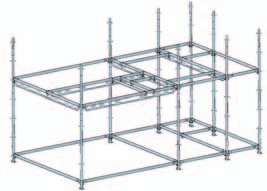 Horisontalbalk UH. Förstärkta horisontalbalkar UHV i lättviktskonstruktion. Den lätta horisontalbalken UH finns i 25 resp. 50 cm intervall.