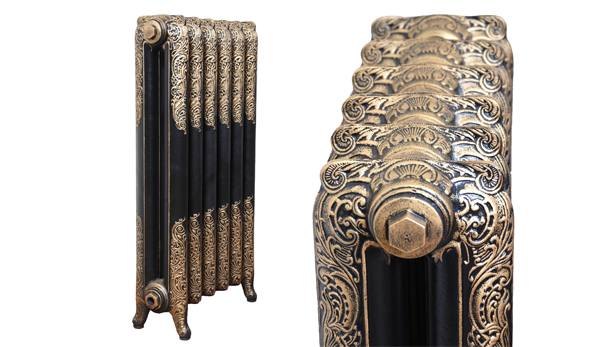 Gjutjärnsradiatorer - Rococo Royal En majestätisk radiator. Gjutkvalitet i värlsklass med stor möda lagd på finish. Levereras i valfri RAL-kulör eller Antik-lack.