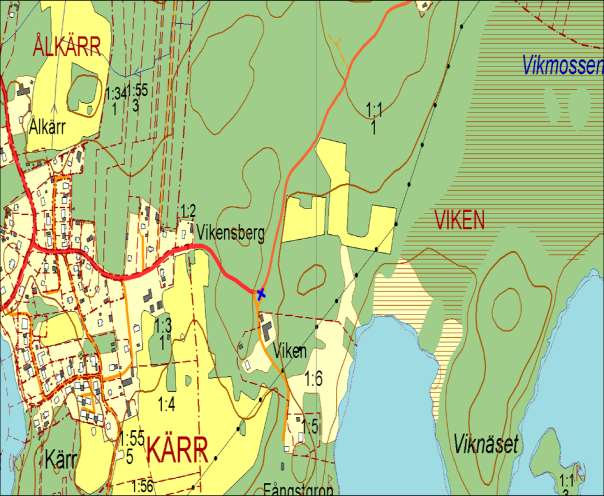 3003, Viken, VIKEN Vägträd ID på karta 68 Vägnummer O 3003 Namn Viken, VIKEN Gammalt namn och ID - Östra sidan - Norra sidan - Västra