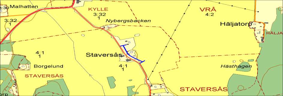 3026, Staversås, STAVERSÅS Allé ID på karta 75 Vägnummer O 3026 Namn Staversås, STAVERSÅS Gammalt namn och ID - Östra sidan 200 m.