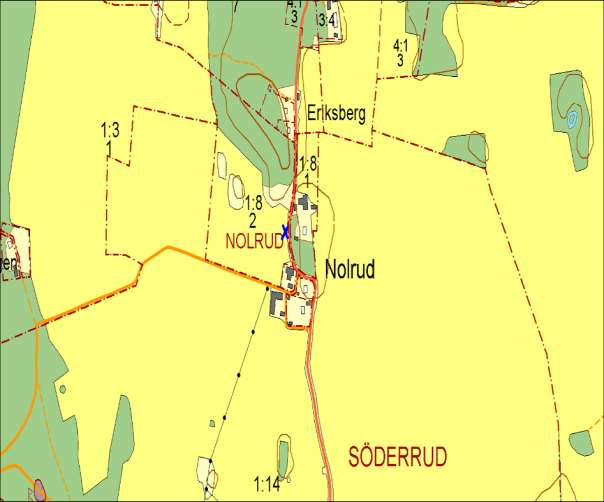 3026, Nolrud, NOLRUD Vägträd ID på karta 76 Vägnummer O 3026 Namn Nolrud, NOLRUD Gammalt namn och ID - Östra sidan - Norra sidan - Västra sidan 1 päronträd