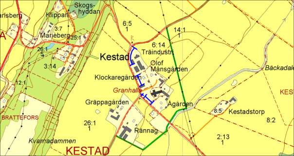 Alléer och vägträd med annan huvudman 2717, 2725 Kestad, KESTAD Allé ID på karta 86 Vägnummer O 2717, O 2725 Namn Kestad, KESTAD Gammalt namn och ID Kestad, 2725_0 Östra sidan 380 m.