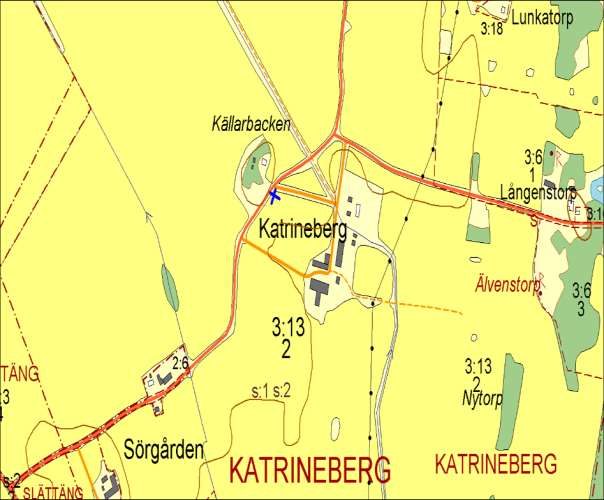 2947, Katrineberg, KATRINEBERG Vägträd ID på karta 33 Vägnummer O 2947 Namn Katrineberg, KATRINEBERG Gammalt namn och ID - Östra sidan 1