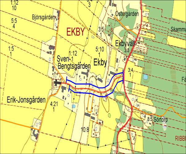 2955, Ekby kyrka, EKBY Allé ID på karta 37 Vägnummer O 2955 Namn Ekby kyrka, EKBY Gammalt namn och ID Ekby kyrka, 2955_0 Östra sidan - Norra sidan 560 m.
