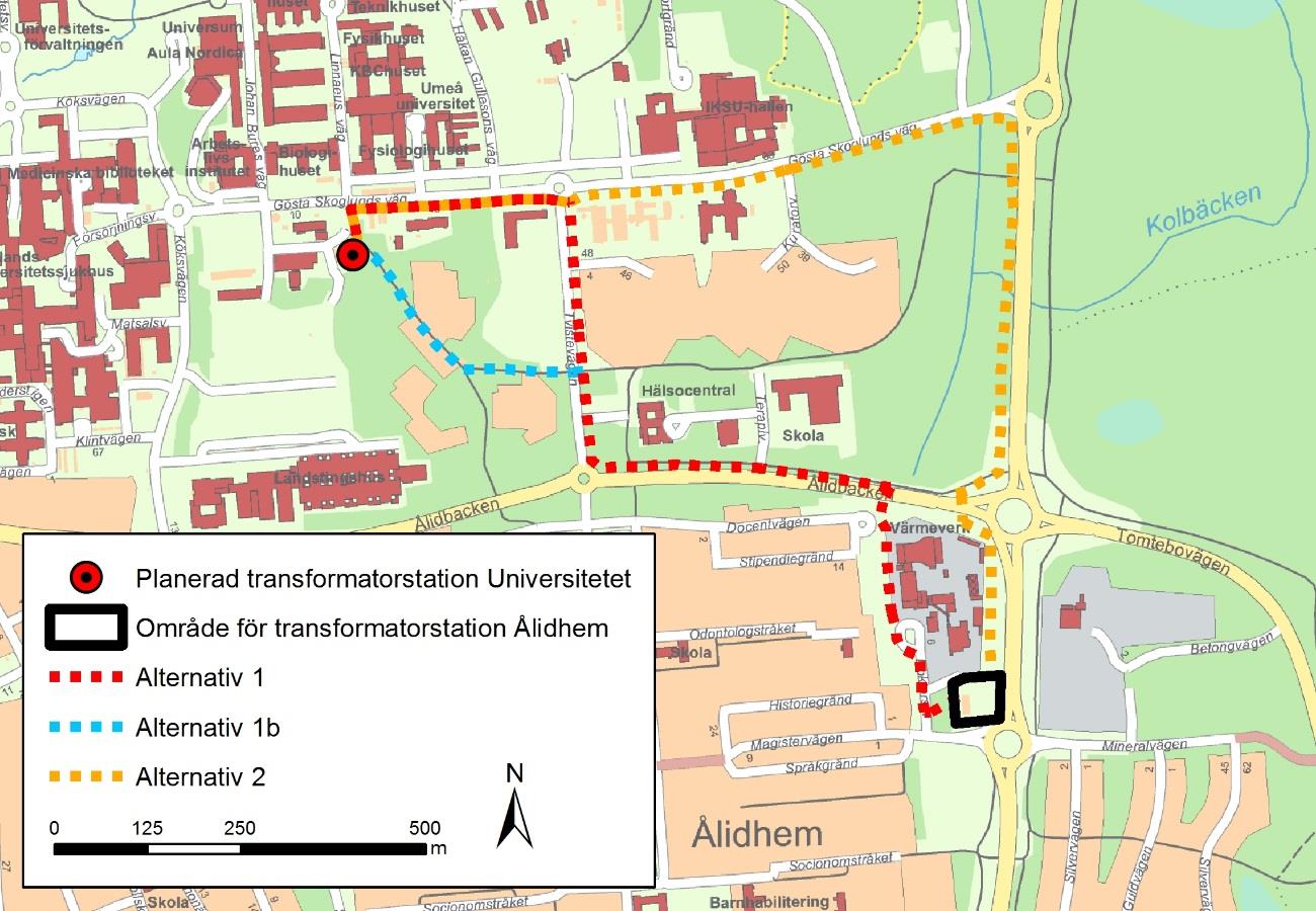 driftsäkerhetsskäl har Umeå Energi valt bort detta alternativ (se ytterligare information under beskrivning av alternativ 1 nedan). Figur 4.