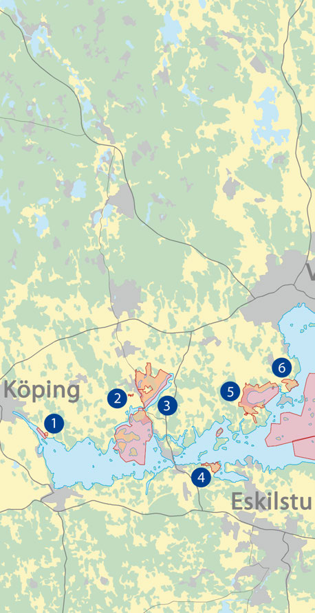 PROJEKTOMRÅDEN Kartan visar de 40 Natura 2000-områden som ingår i MIA-projektet. I dessa unika miljöer finns betesmarker, strandängar, ädellövskogar och naturskogar.