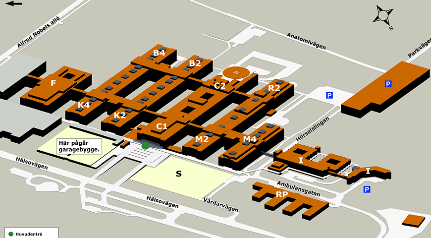 Huddinge sjukhus Huddinge sjukhus byggdes åren 1968 till 1977 och var på sin tid Skandinaviens största byggprojekt och den största vårdbyggnaden som uppförts i Sverige.
