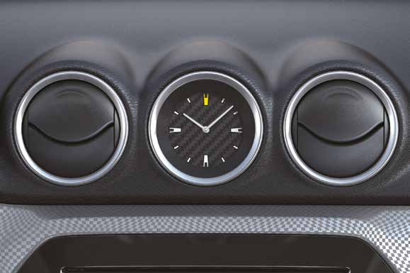 Klocka Carbon Klocka med kolfiber-look. Art.nr 99000-99053-CL3 (Comfort och Exclusive) 99000-99053-CL1 (High Executive) Passar på Vitara Klocka Kanji Klocka med japanska siffror. Art.nr 99000-99053-CL4 (Comfort och Exclusive) 99000-99053-CL2 (High Executive) Lös ring till klocka i krom, art.