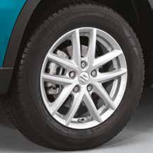 HJUL & FÄLGAR Kompletta hjul med TPMS, fälg och däck Hjulpaket med 16" alufälg Gobi. Vitara: 16" Silver, däck 205/60 sommar, dubb eller friktion.