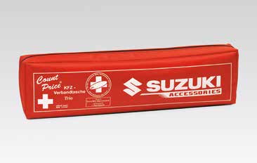 SUZUKIPRYLAR Suzuki räddningskit Suzuki räddningskit, varningstriangel, första hjälpen och säkerhetsväst. Art.