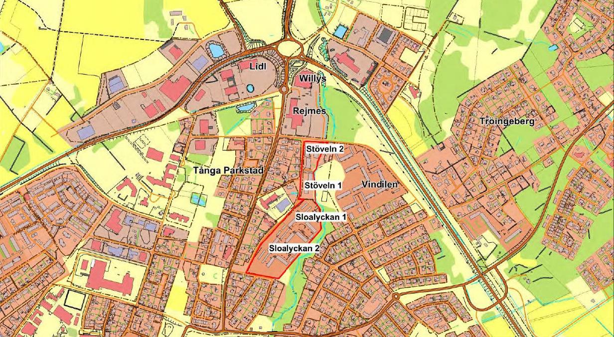 Rybäcken 1 och Kordalen 6, bostäder och verksamheter Detaljplaneuppdraget innefattar att studera en sammanläggning av de två fastigheterna för att möjliggöra för gemensam tillfart och att skapa