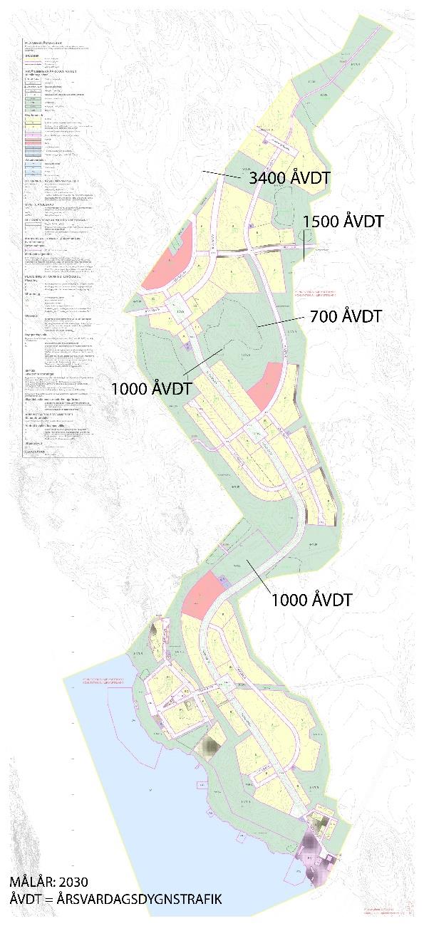 RAPPORT 14035 E 10 (10) 9. Trafikuppgifter Följande trafikuppgifter ligger till grund för beräkningarna av trafikbullret.