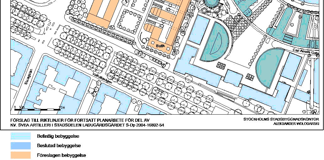 7 (18) S-Dp 2004-16802-54 Efter programsamrådet gjorde stadsbyggnadskontoret bedömningen att det i den komplexa situationen, där flera bevarandeintressen stod mot varandra, inte var möjligt att