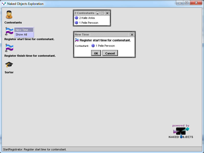Figur 2: DND(Drag n drop) GUI i Naked Objects Framework Naked Objects styrs väldigt mycket av en konfigurationsfil.
