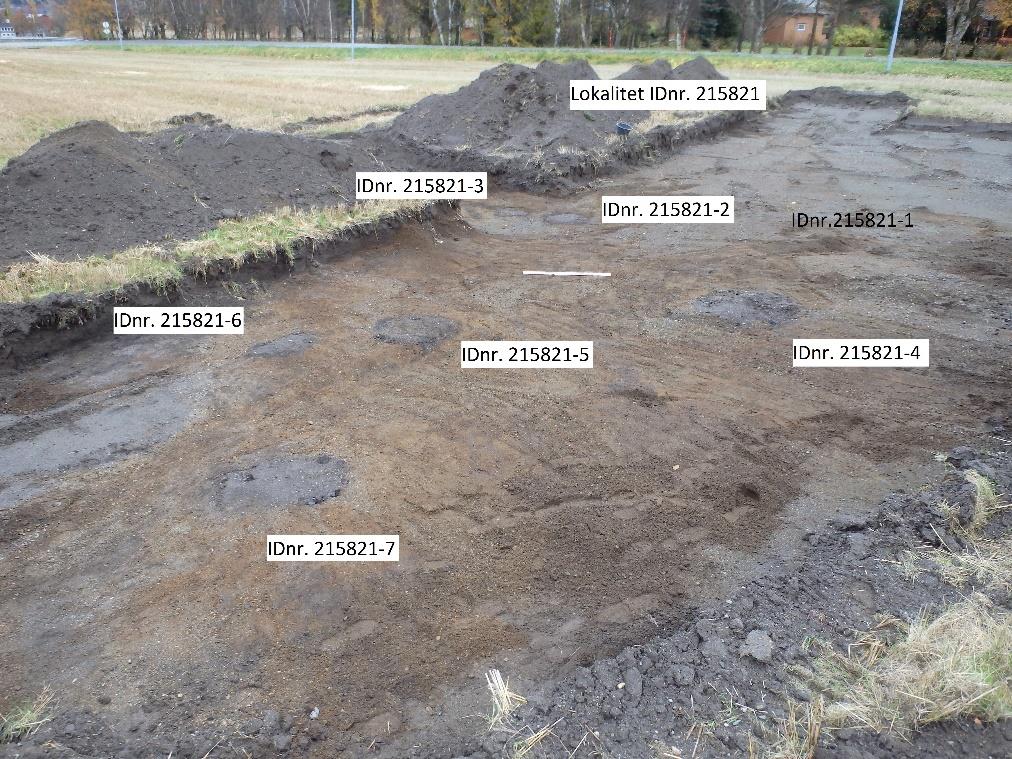 Volymen av skörbränd sten i den bortgrävda delen motsvarar ca 8 liter. Figur 13 Volymen bortgrävd skörbränd sten i kokgropen med IDnr. 215819-1 motsvarar 8 liter. Lokalitet IDnr.