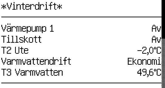 8 Information från värmepumpen Tryck på ratten för att spara värdet eller använd utan att ändra. för att återgå 6 720 805 492-12.1I 6 720 805 492-08.