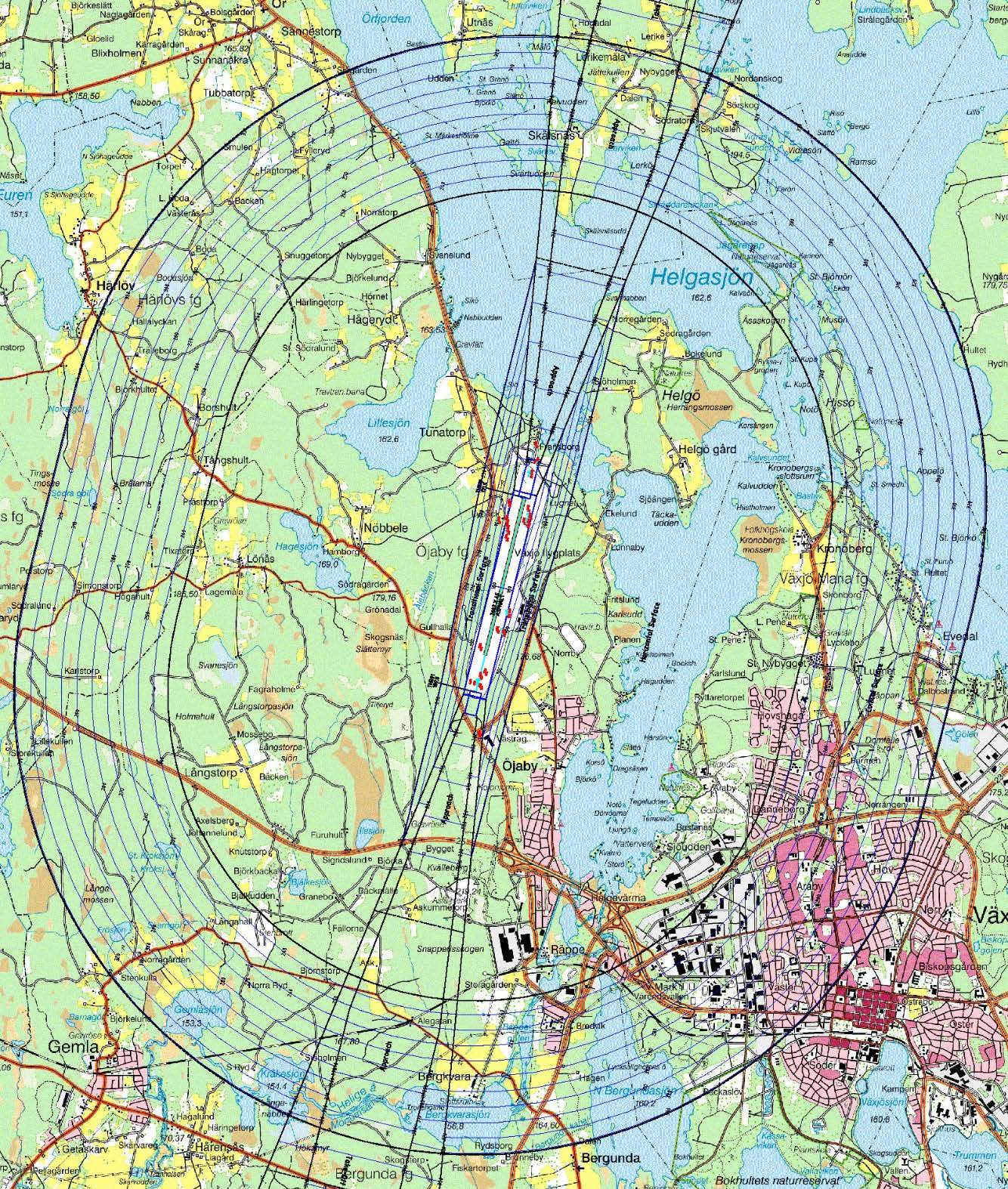 Planeringskontoret Dnr KS 2017-00047 2017-01-19 Risk Influensområde för flyghinder vid Växjö flygplats.