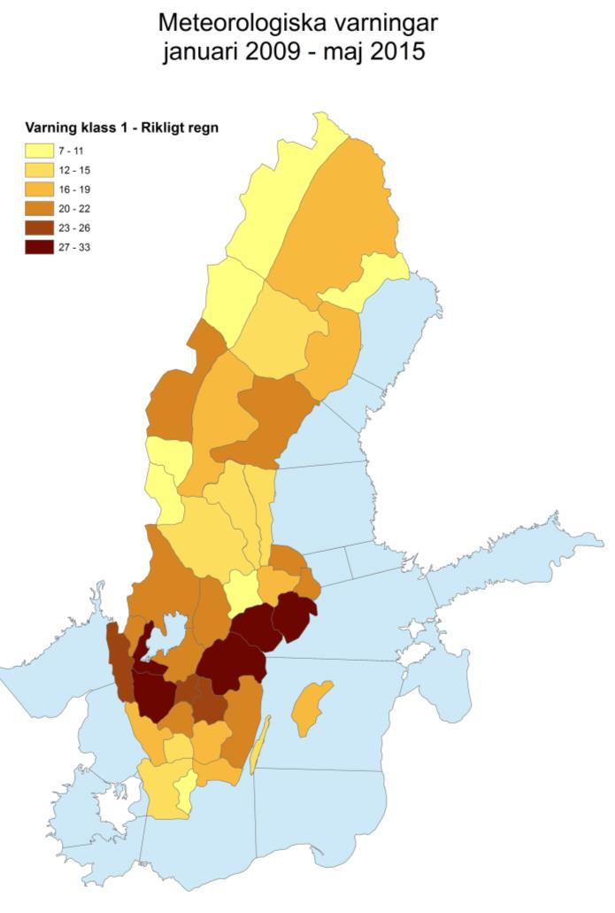 Utfärdade varningar meteorologi