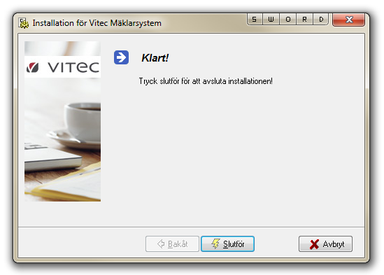 11.Markera att du sitter vid rätt dator (Serverdator) och klickar på Nästa. 12. Se till att rutan inte är markerad vid Lägg till SFDServer i Windows-brandväggen.