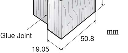 Figur 20. Provkropp för skjuvhållfasthetstest enligt ASTM D905-03 [4].