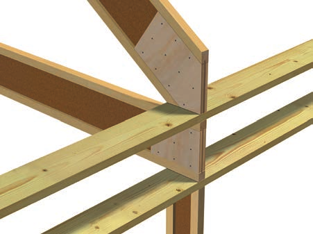 Konstruktionsdetaljer, konstruksjonsdetaljer tak tak D21 Upplag vid takfall <20 grader D22 Bärande änd-/och mittupplag, litet urtag Balkarna fästs med 2 skruvar (galvaniserad träskruv 5,0 x 100) på