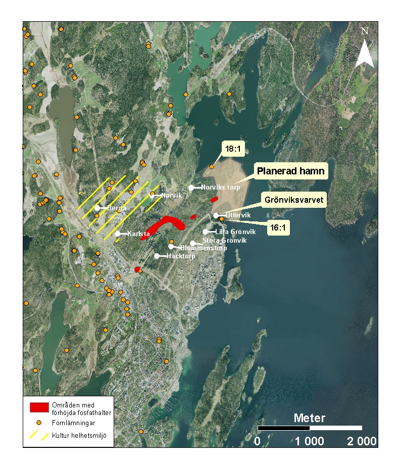 4.2 Kulturmiljövärden i anslutning till Norvikudden Inom influensområdet återfinns torpen Uttervik, Hacktorp, Blommenstorp, Stora Grönvik, Lilla Grönvik och Norviks torp.