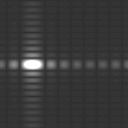 5 Fourierransformen och dess eorem (12p) a) Här nedan ser du en esbild f(x, y) och absolubeloppe av dess fourierransform F (u, v). Dessuom visas en skalad och ranslaerad version av esbilden, g(x, y).