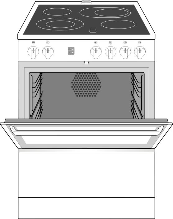 CYLINDA S 862 KV och S 864 KV Kokzon 145 mm 1,2 kw Kokzon 220 mm 2,2 kw 140 mm 1,0 kw Startvred för ugn Temperaturvred för ugn Ventilation Kokzon oval 2,4 kw 180 mm 1,5 kw Kokzon 145 mm 1,2 kw